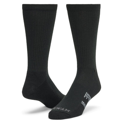 Postal Lite Crew Sock - Black full product perspective - made in The USA Wigwam Socks