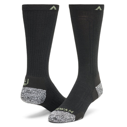 No Fly Zone Outdoor Crew Sock - Black full product perspective - made in The USA Wigwam Socks