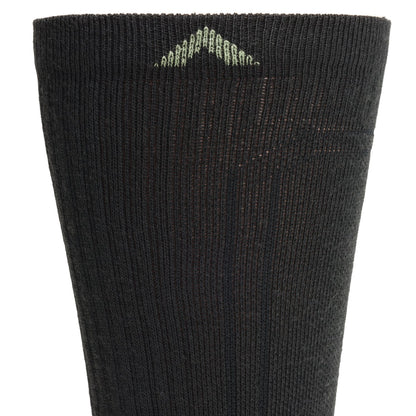 No Fly Zone Outdoor Crew Sock - Black cuff perspective - made in The USA Wigwam Socks