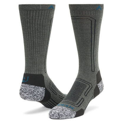 No Fly Zone Outdoor Crew Sock - Charcoal full product perspective - made in The USA Wigwam Socks