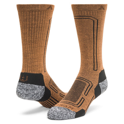 No Fly Zone Outdoor Crew Sock - Coyote Brown full product perspective - made in The USA Wigwam Socks