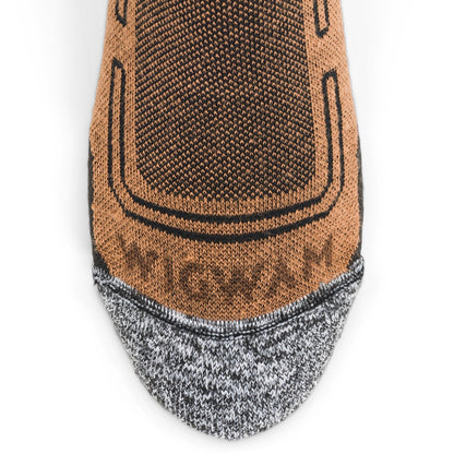 No Fly Zone Outdoor Crew Sock - Coyote Brown toe perspective - made in The USA Wigwam Socks
