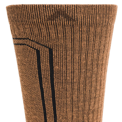 No Fly Zone Outdoor Crew Sock - Coyote Brown cuff perspective - made in The USA Wigwam Socks