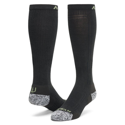No Fly Zone Outdoor Over-The-Calf Sock - Black full product perspective - made in The USA Wigwam Socks