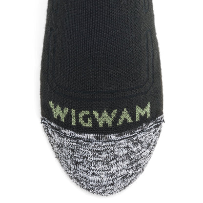 No Fly Zone Outdoor Over-The-Calf Sock - Black toe perspective - made in The USA Wigwam Socks