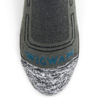 No Fly Zone Outdoor Over-The-Calf Sock - Charcoal toe perspective - made in The USA Wigwam Socks