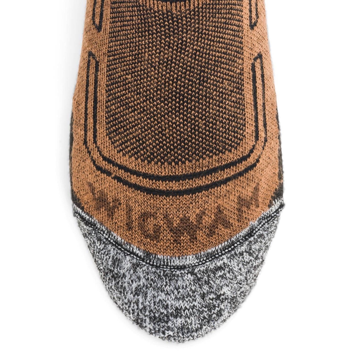 No Fly Zone Outdoor Over-The-Calf Sock - Coyote Brown toe perspective - made in The USA Wigwam Socks