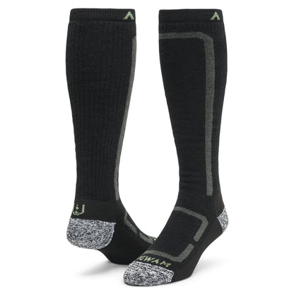 No Fly Zone Outdoor Midweight Over-The-Calf Sock - Black full product perspective - made in The USA Wigwam Socks