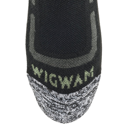 No Fly Zone Outdoor Midweight Over-The-Calf Sock - Black toe perspective - made in The USA Wigwam Socks