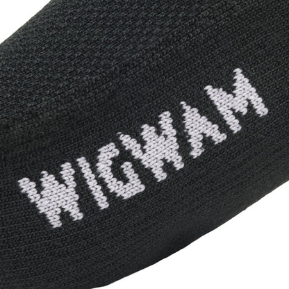 Hot Weather Dress Crew Sock - Black knit-in logo - made in The USA Wigwam Socks