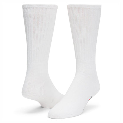 Volley 3-Pack Midweight Cotton Crew Socks - White full product perspective - made in The USA Wigwam Socks