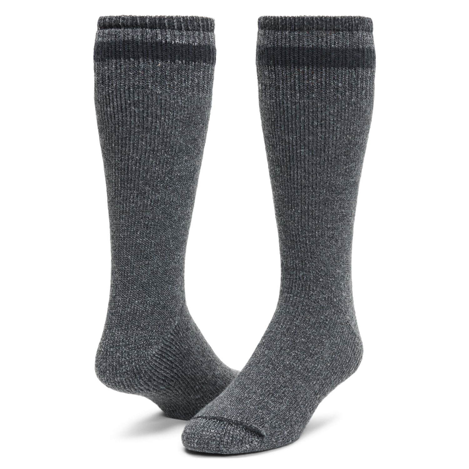 Super Boot 2-Pack Heavyweight Socks With Wool - Charcoal full product perspective - made in The USA Wigwam Socks