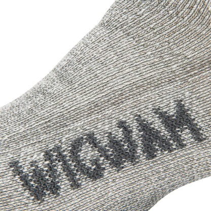 Merino Kid's Comfort Hiker 2-Pack - Charcoal II knit-in logo - made in The USA Wigwam Socks