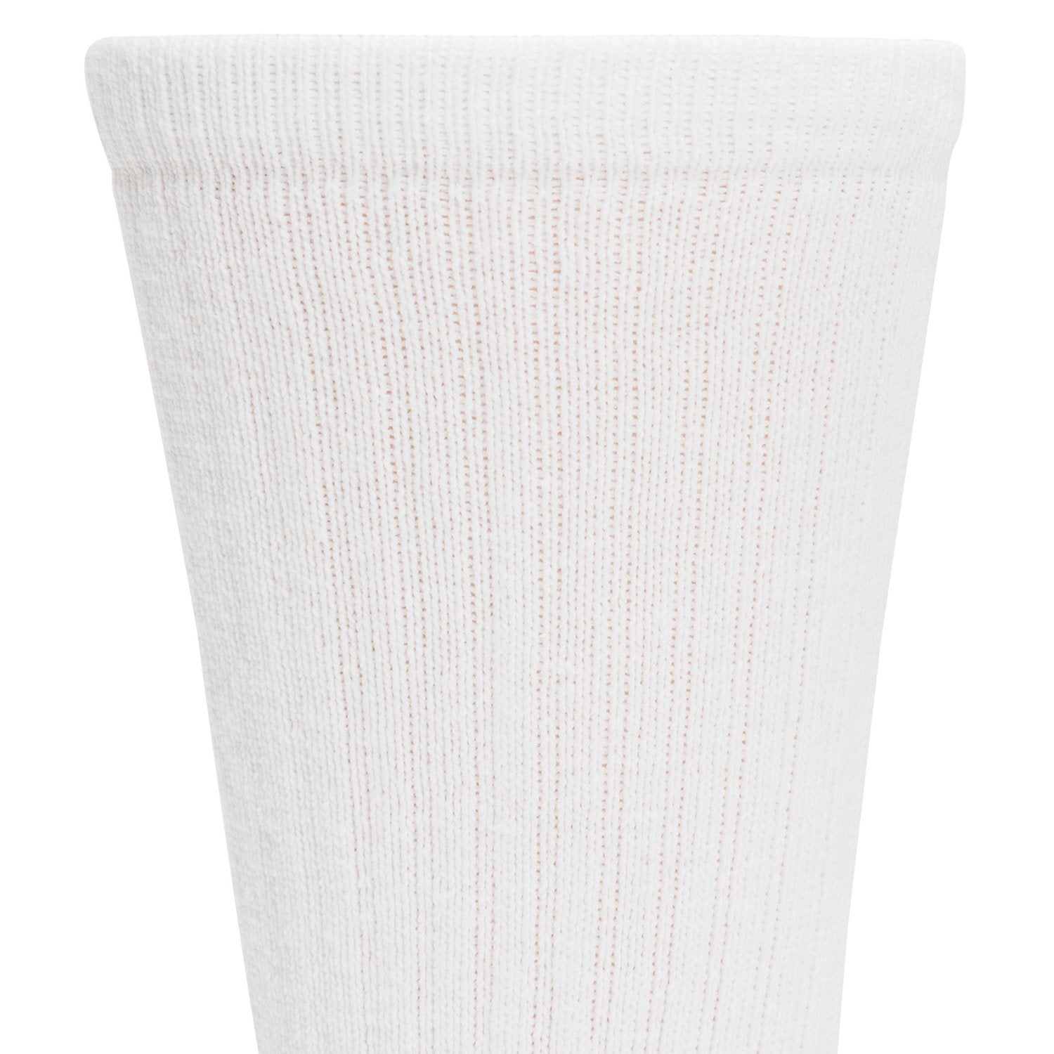Super 60® Crew 6-pack Midweight Cotton Socks - White cuff perspective - made in The USA Wigwam Socks