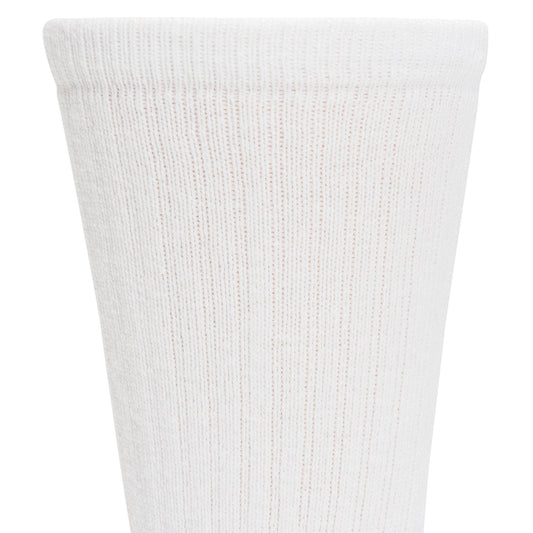 Super 60® Crew 6-pack Midweight Cotton Socks - White cuff perspective